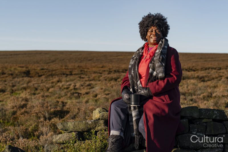 Portrait of senior woman in landscape