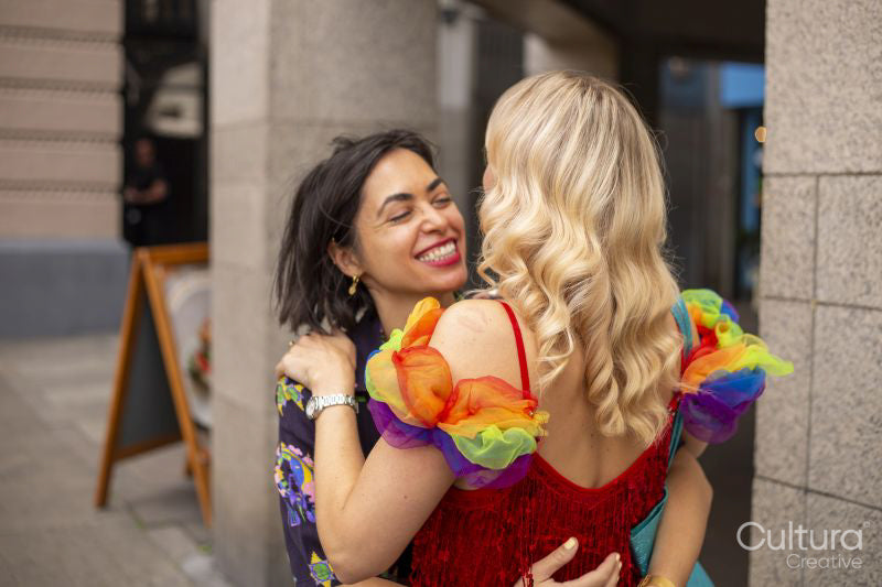 Two women embracing