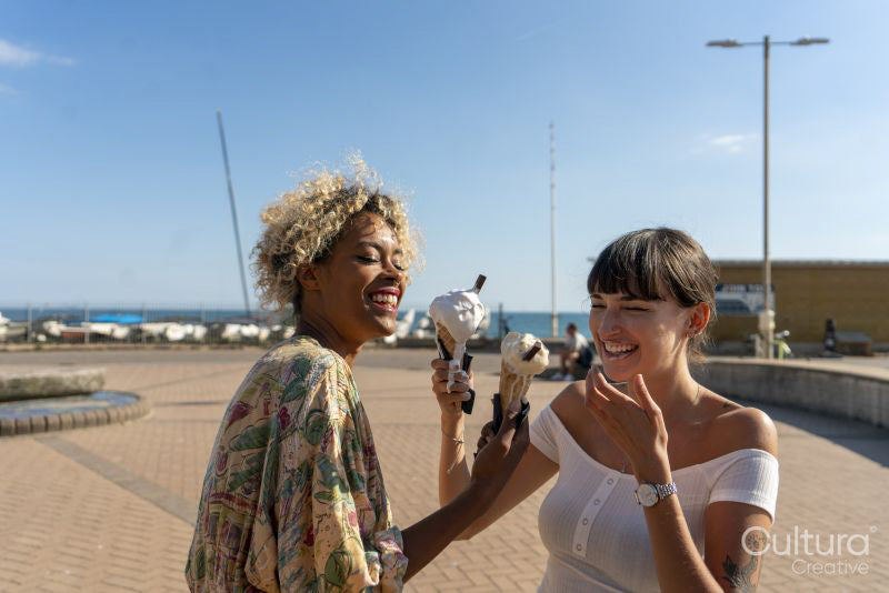 Female couple eating ice-cream