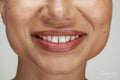 Close-up of lips of smiling woman