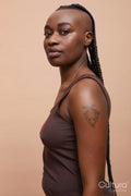 Portrait of beautiful woman with mohawk hair
