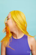 Young woman with long yellow hair