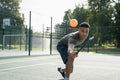 Man playing pickleball