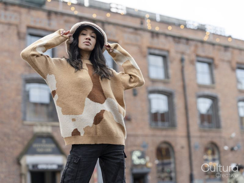 Young woman posing for portrait in urban setting