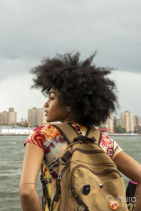 Young woman with backpack