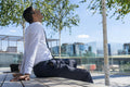 Businessman taking break outdoors
