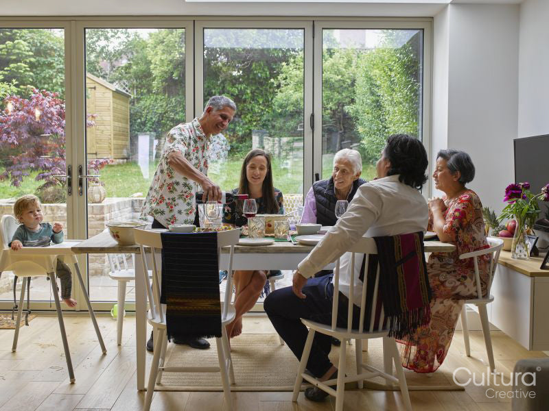 Family having dinner together