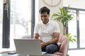 Man during video call at home