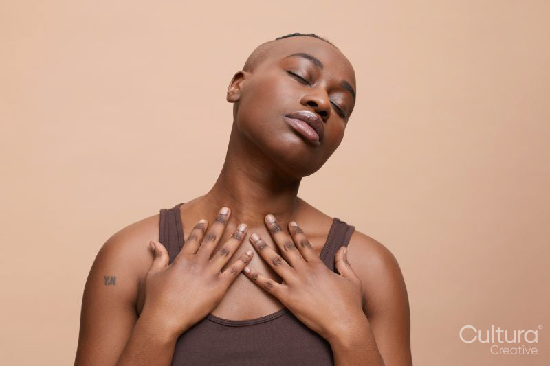 Portrait of beautiful bald head woman