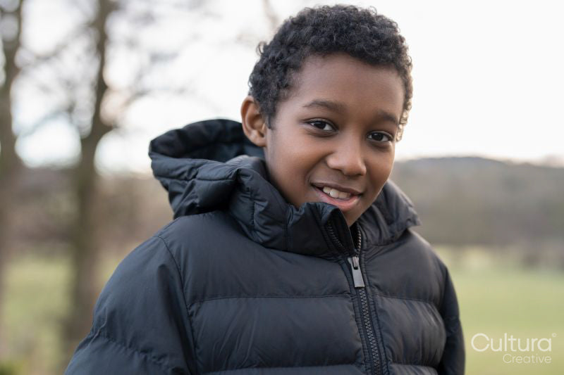 Portrait of boy wearing winter jacket