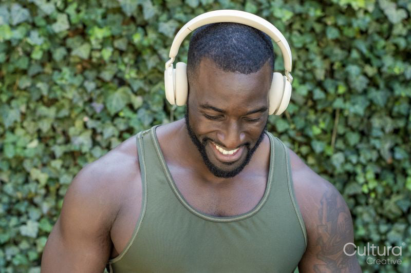 Mid adult man with headphones