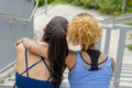 Female friends embracing