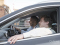 South Yorkshire, Smiling couple in car