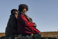 Portrait of two senior women in moorland
