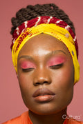 Close-up of stylish young woman wearing a headscarf
