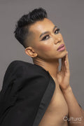 Studio portrait of person with make-up