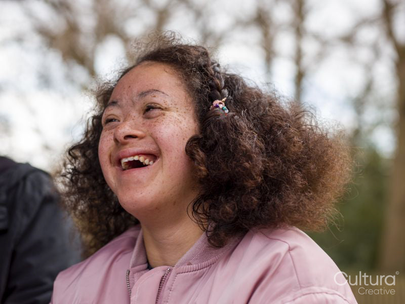 Portrait of girl laughing