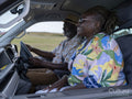 Senior couple traveling in van