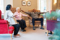 Senior people exercising at nursing home