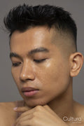 Close-up of pensive person with eyes closed