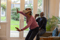 Senior couple having fun with VR set