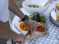 Woman cutting vegetables