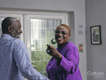 Couple dancing at home