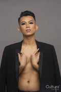 Studio portrait of person with make-up