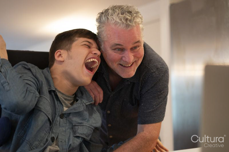 Father with laughing son