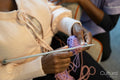 Close-up of senior woman knitting