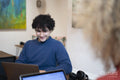 Man working on laptop in office