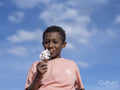 Boy eating ice cream