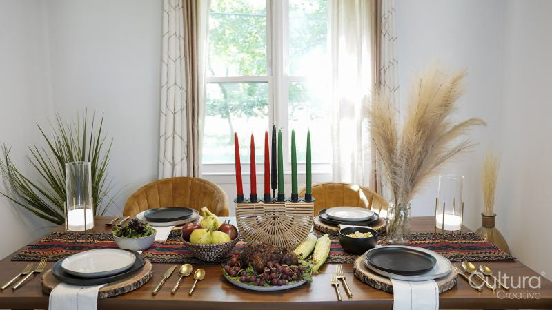 Table set for Kwanzaa celebration