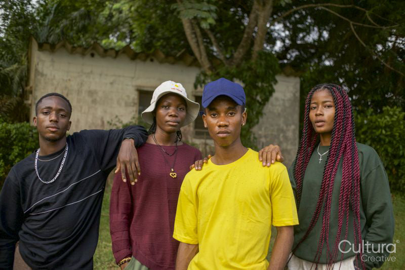 Portrait of group of young friends