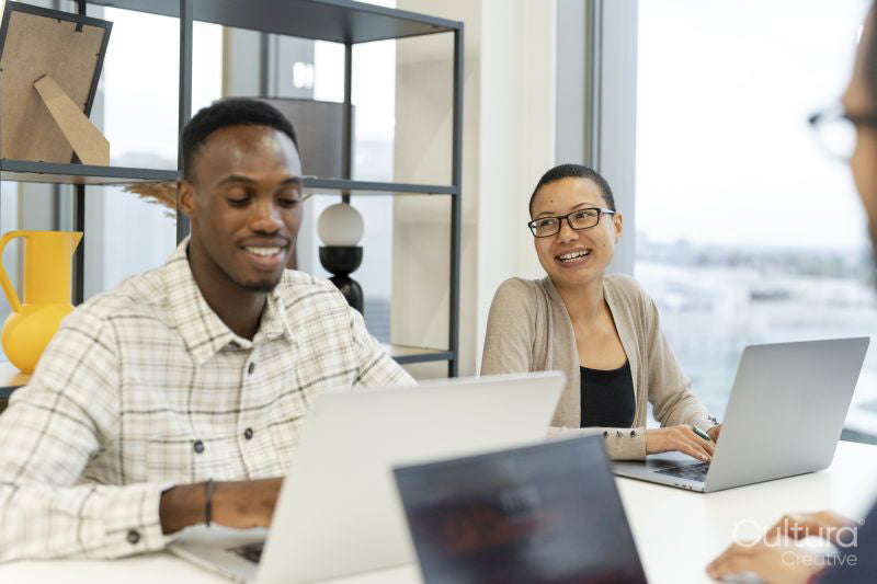 Office workers working together