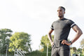 Portrait of athlete at stadium