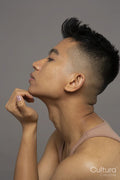 Profile of pensive person