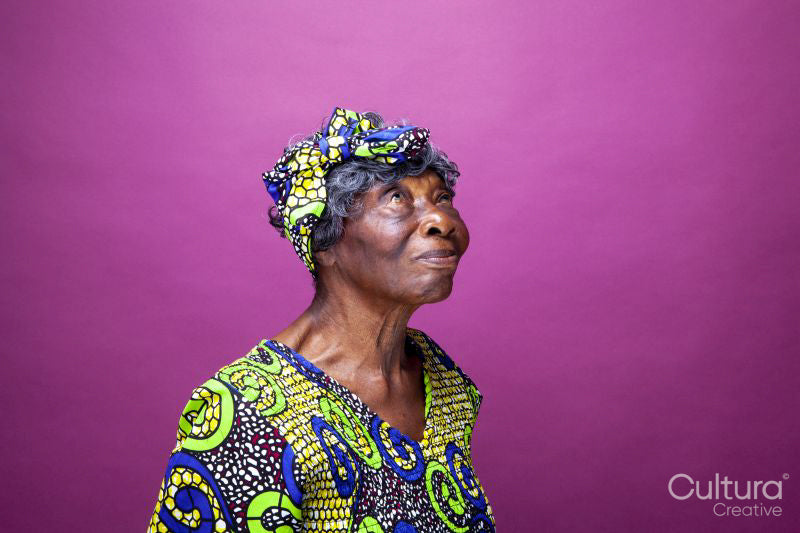 Studio shot of senior woman