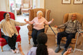 Senior people exercising at nursing home