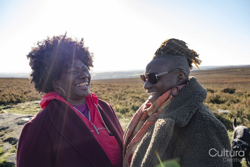 Two senior women in moorland