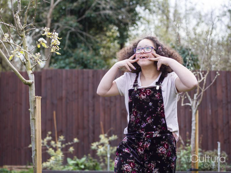 Portrait of girl in backyard
