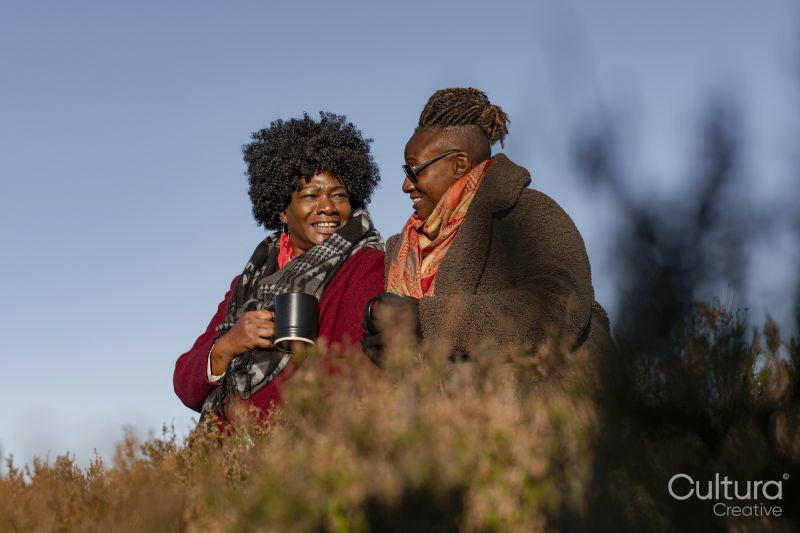 Two senior women in nature