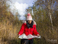 Female hiker using map