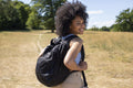 Young woman hiking in countryside