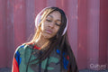 South Yorkshire, Woman with headphones and eyes closed