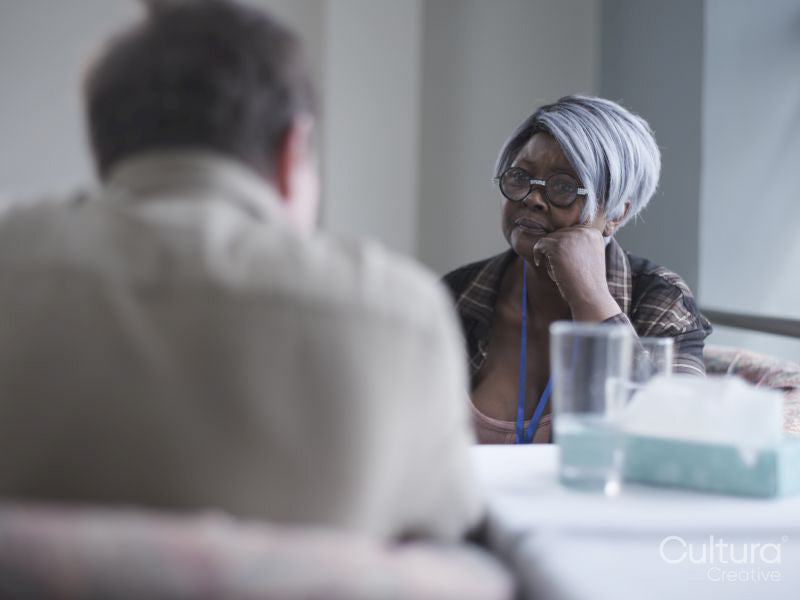 Therapist and patient in therapy session