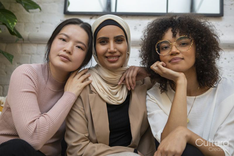 Portrait of smiling women