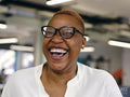 Portrait of woman laughing